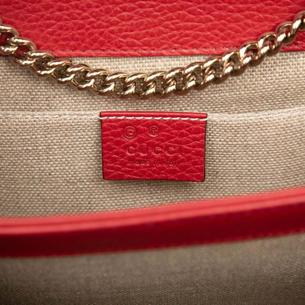 GUCCI Authentic Red Leather Shoulder Bag - Picture 5 of 6